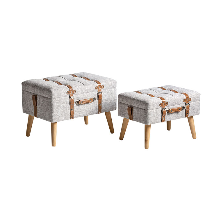 Tradineur - Taburete plegable multifuncional, asiento de madera y