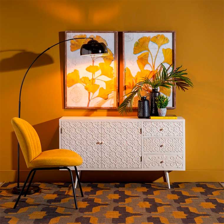 Aparador tallado color crema - MudebaDecor - Decoración Online